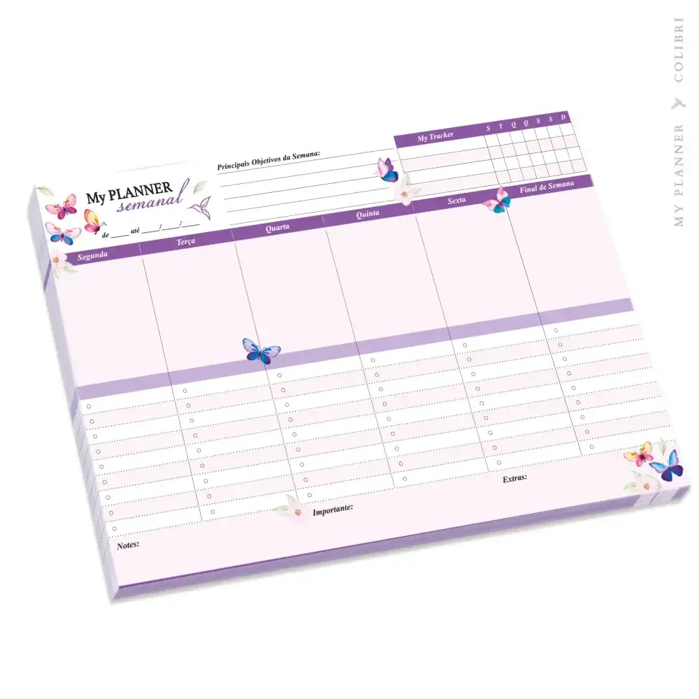 My Weekly Planner de Mesa Butterfly - 1 Ano